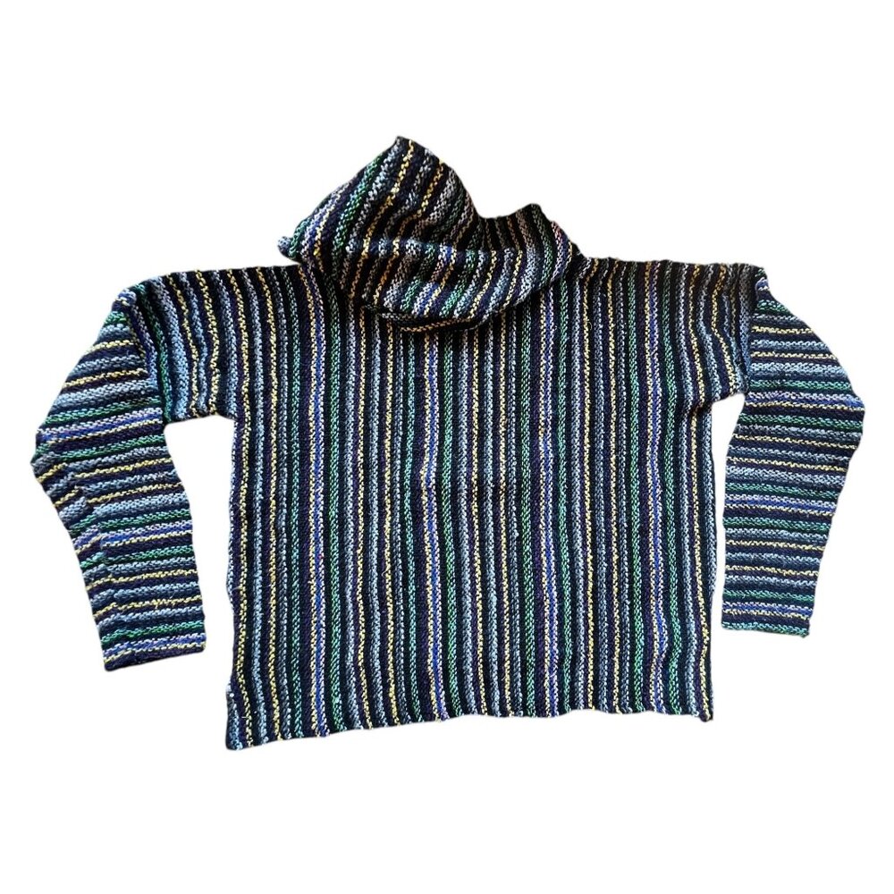 Vel Mex Hoodie Textured Black Multicolor Pull Over - Picture 8 of 15